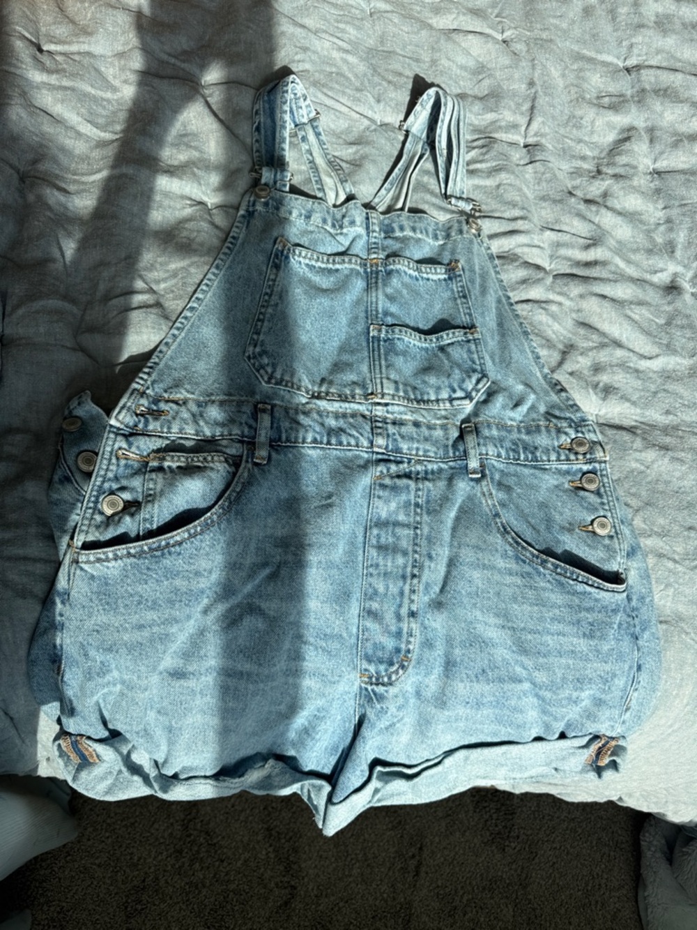We The Free FREE PEOPLE Ziggy Denim Short Overalls